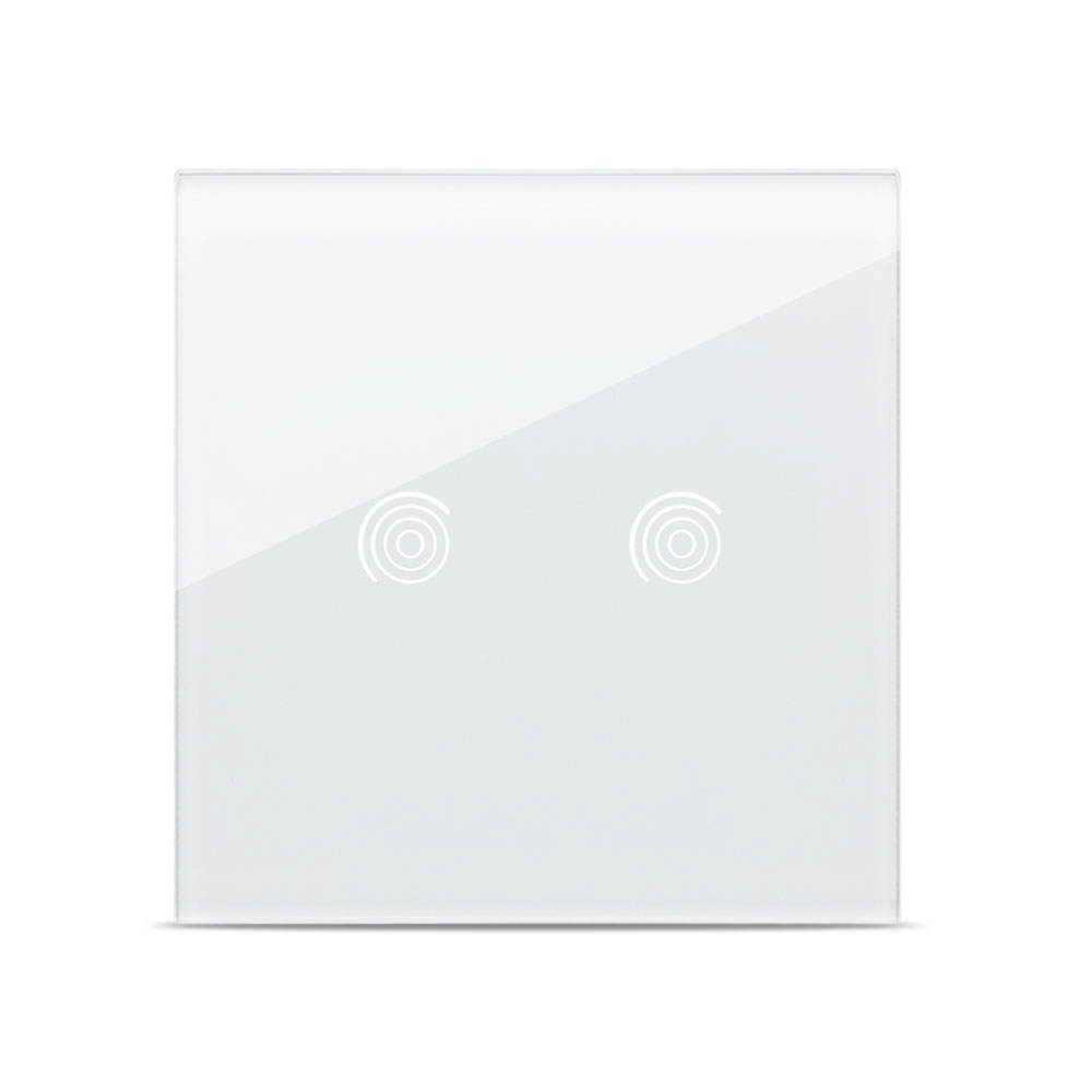 Panou alb simplu 2T Sticla, aparataj touch PULSAR NS