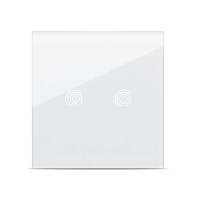 Panou alb simplu 2T Sticla, aparataj touch PULSAR NS