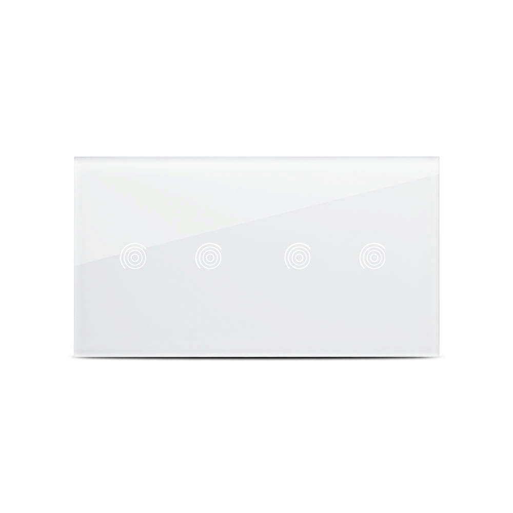 Panou dublu alb 2T+2T, aparataj touch PULSAR NS