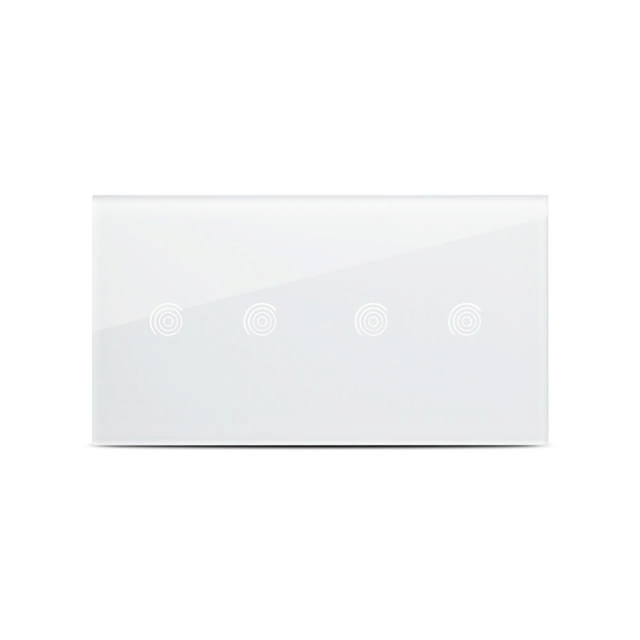 Panou dublu alb 2T+2T, aparataj touch PULSAR NS