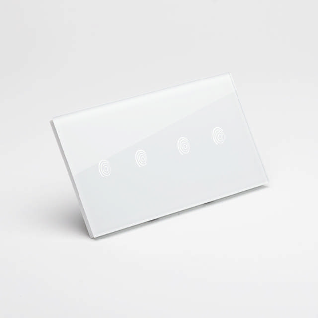 Panou dublu alb 2T+2T, aparataj touch PULSAR NS