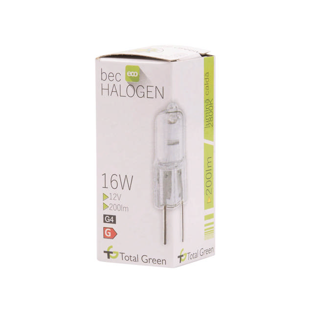 Bec halogen bulb 16W G4 12V, Total Green