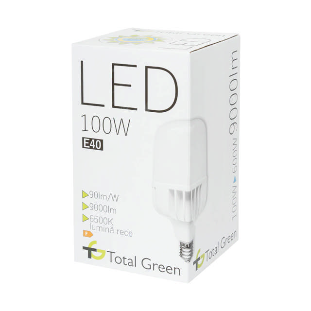 Bec Led 100W E40 6500K, Total Green