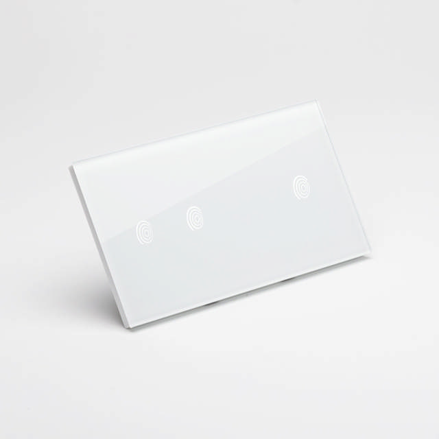 Panou dublu alb 2T+1T, aparataj touch PULSAR NS