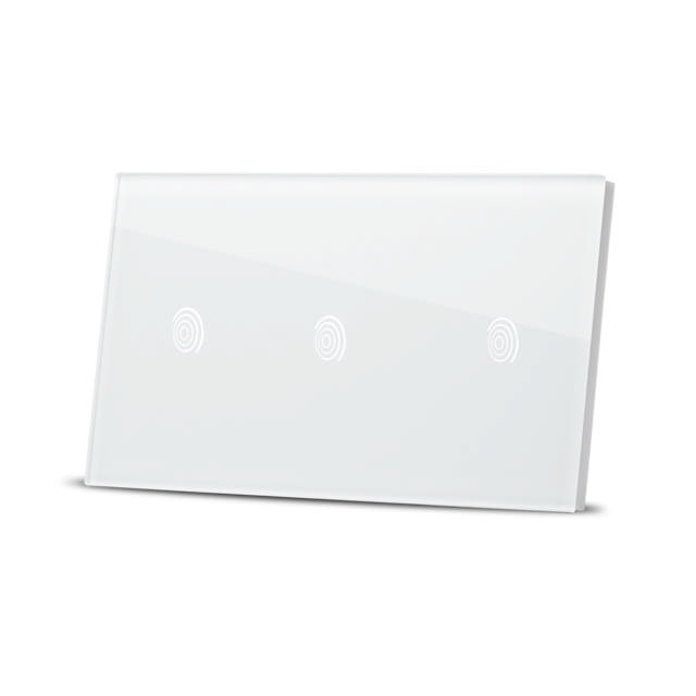 Panou triplu alb 1T+1T+1T, aparataj touch PULSAR NS