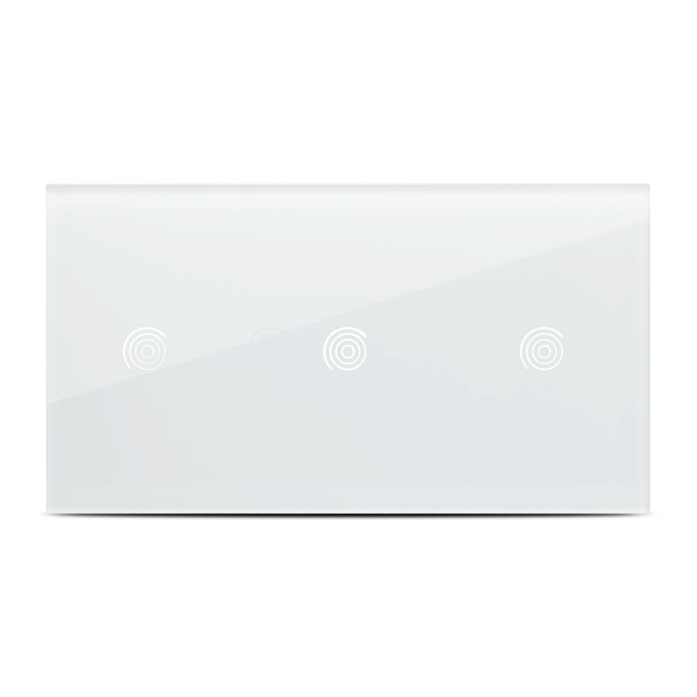 Panou triplu alb 1T+1T+1T, aparataj touch PULSAR NS
