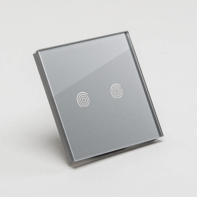 Panou gri simplu 2T sticla, aparataj touch PULSAR NS