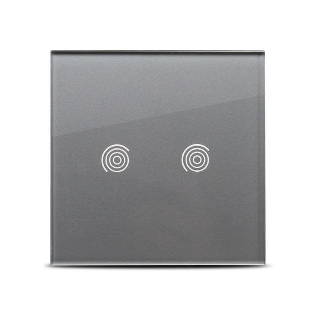 Panou gri simplu 2T sticla, aparataj touch PULSAR NS