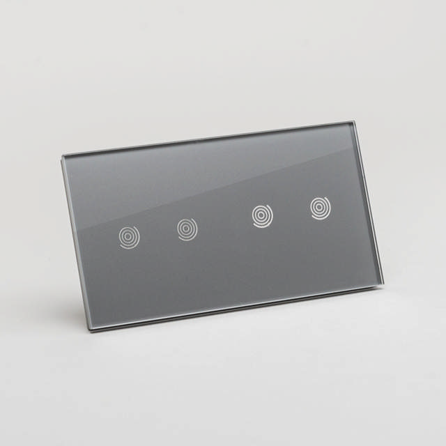 Panou dublu gri 2T+2T, aparataj touch PULSAR NS