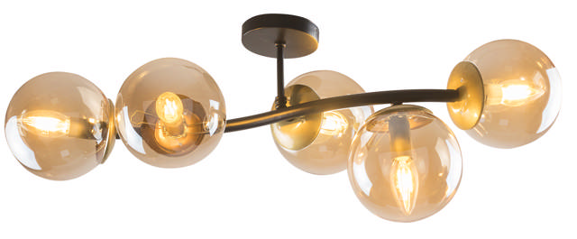 Lustră Nilufer 5XE27, negru antic, Oktay