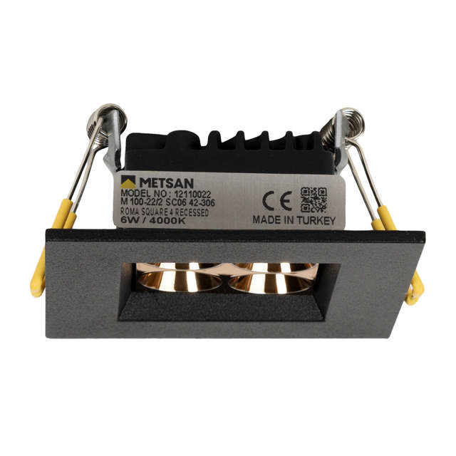 Spot LED patrat Roma SQ4 6W 4000K IP20, negru, Metsan