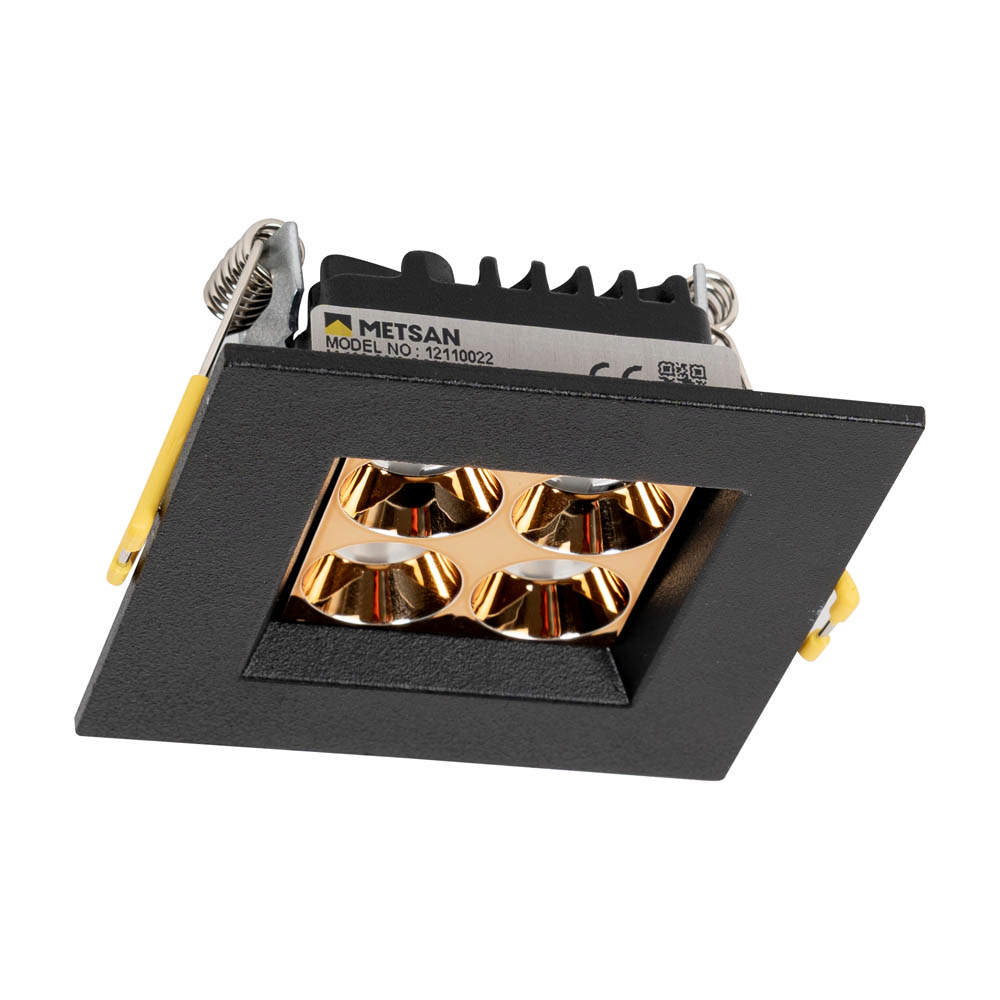 Spot LED patrat Roma SQ4 6W 4000K IP20, negru, Metsan