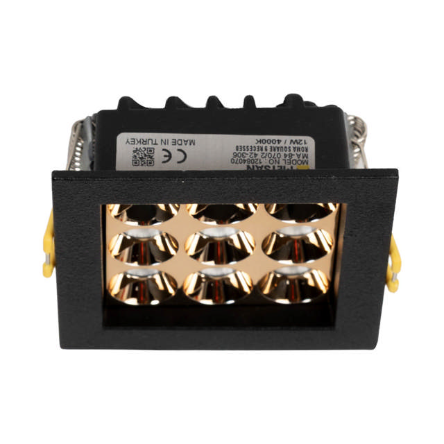Spot LED patrat Roma SQ9 12W 4000K IP20, negru, Metsan
