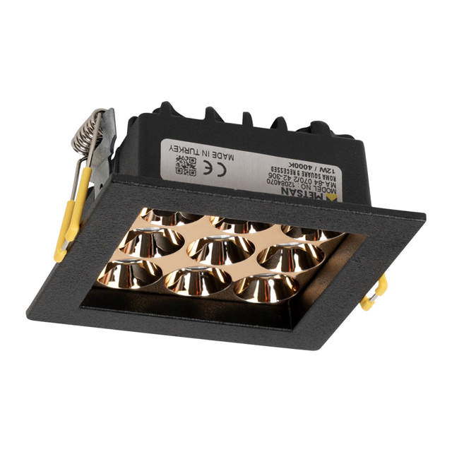 Spot LED patrat Roma SQ9 12W 4000K IP20, negru, Metsan