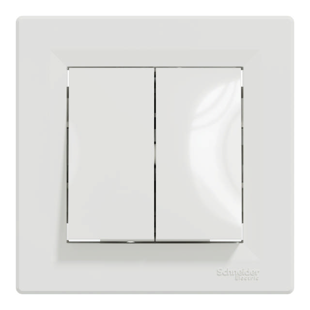 Asfora intrerupator dublu cap scara, alb, Schneider