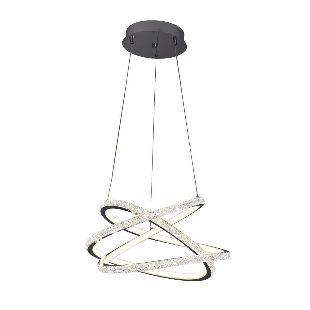 Pendul Style LED 140W 1m 3CCT cu telecomanda, crom, Erste