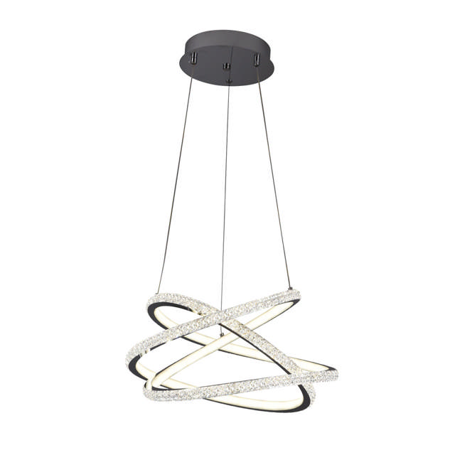 Pendul Style LED 140W 1m 3CCT cu telecomanda, crom, Erste