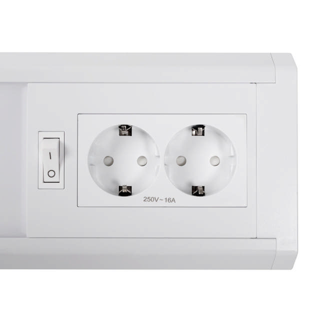 CORP LINIAR MOBILIER cu 2 Prize si Intrerupator 10W 6400K - NOVELITE