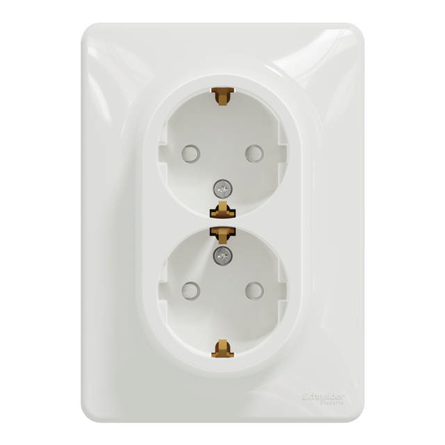 Noua Sedna priza dubla, alb, Schneider