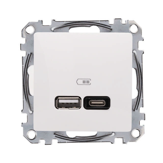 Noua Sedna MEC priza USB A+C 2,4A, alb, Schneider