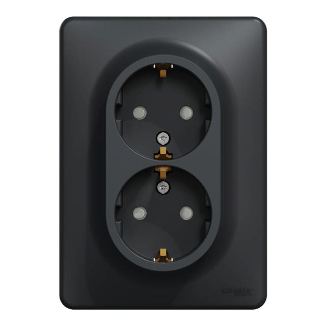 Noua Sedna priza dubla, antracit, Schneider