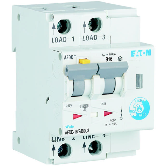 Întrerupător diferențial AFDD 16A 2P B 10KA 30mA, Eaton