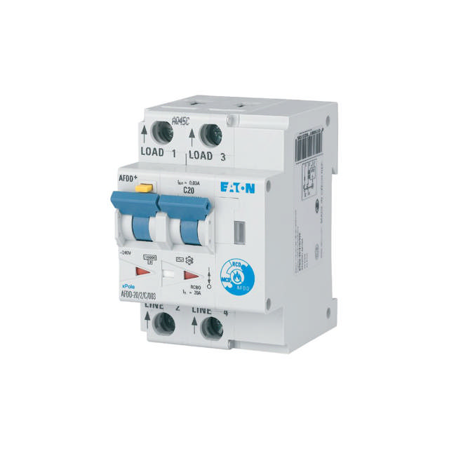 Întrerupător diferențial AFDD 20A 2P B 10KA 30mA, Eaton