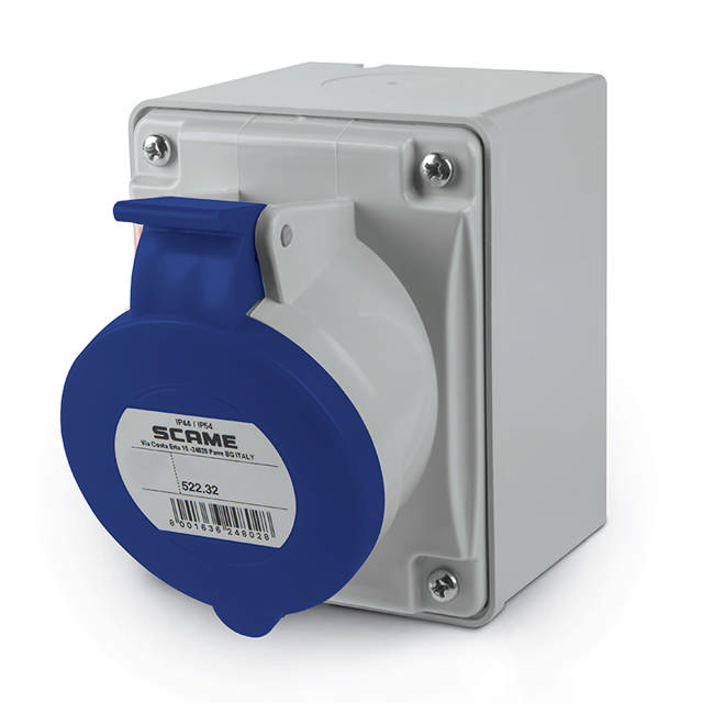 Priză portabilă 2P+E 32A IP44 6H 250V – SCAME | 522.3253