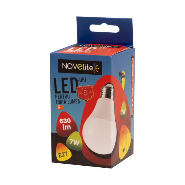 Bec LED A60 7W E27 3000K, Novelite
