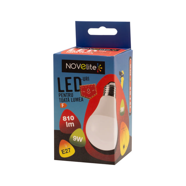 Bec LED A60 9W E27 3000K, Novelite