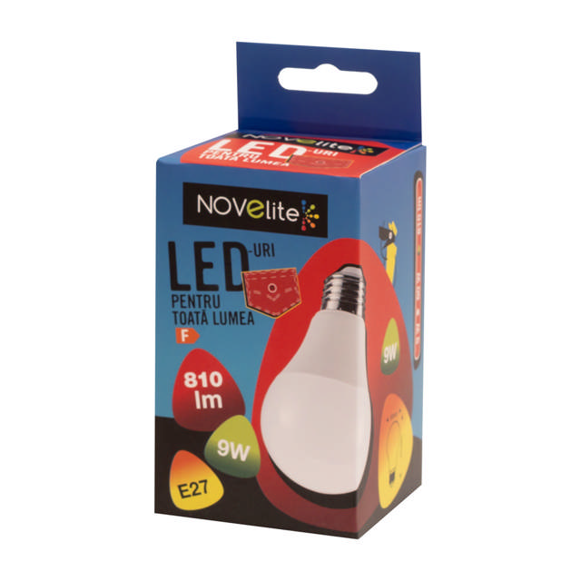 Bec LED A60 9W E27 6400K, Novelite