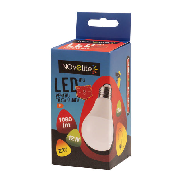 Bec LED A60 12W E27 6400K, Novelite
