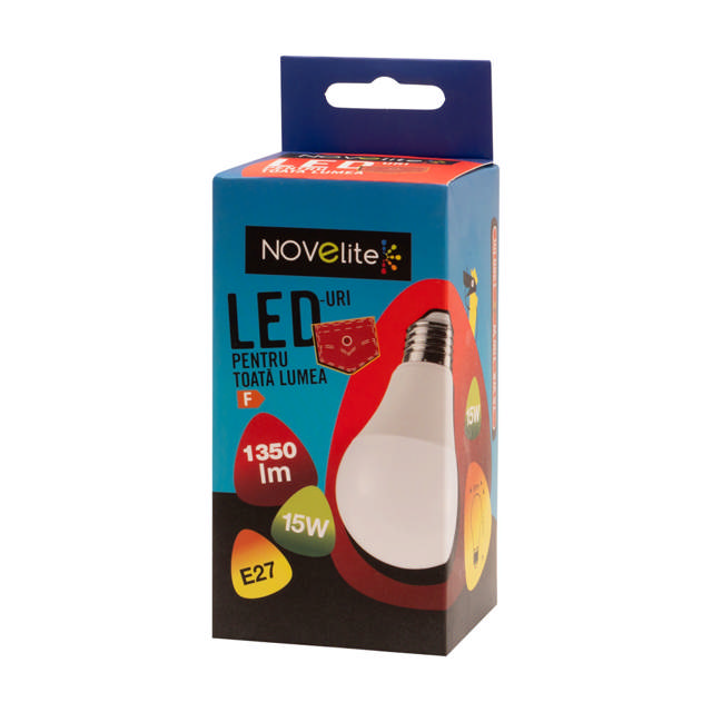 Bec LED A60 15W E27 6400K, Novelite