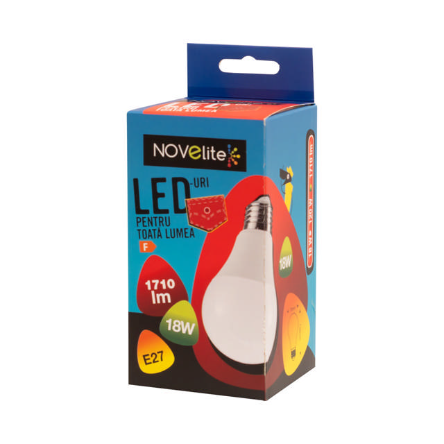 Bec LED A60 18W E27 6400K, Novelite