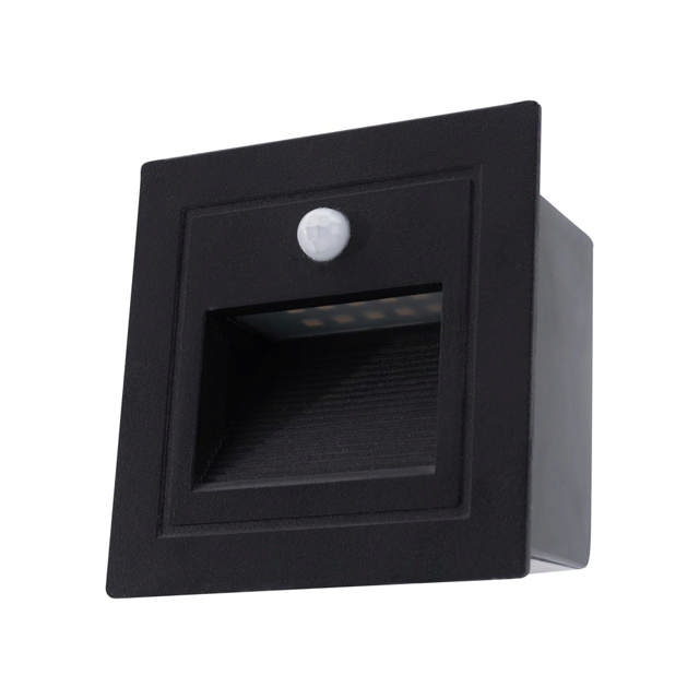 Spot incastrat treapta cu senzor LED 3W 3000K IP54, negru, Erste