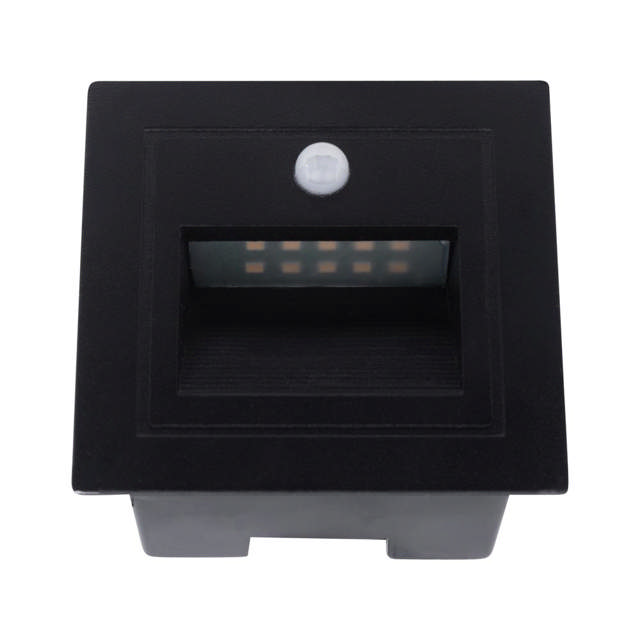 Spot incastrat treapta cu senzor LED 3W 3000K IP54, negru, Erste