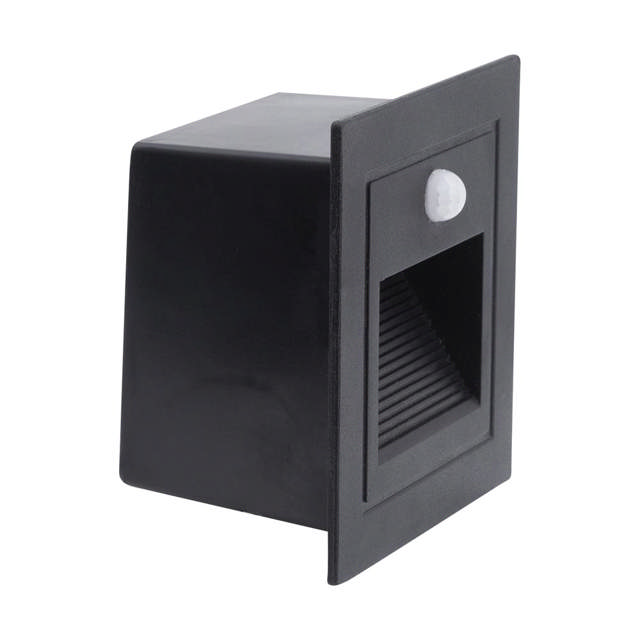 Spot incastrat treapta cu senzor LED 3W 3000K IP54, negru, Erste