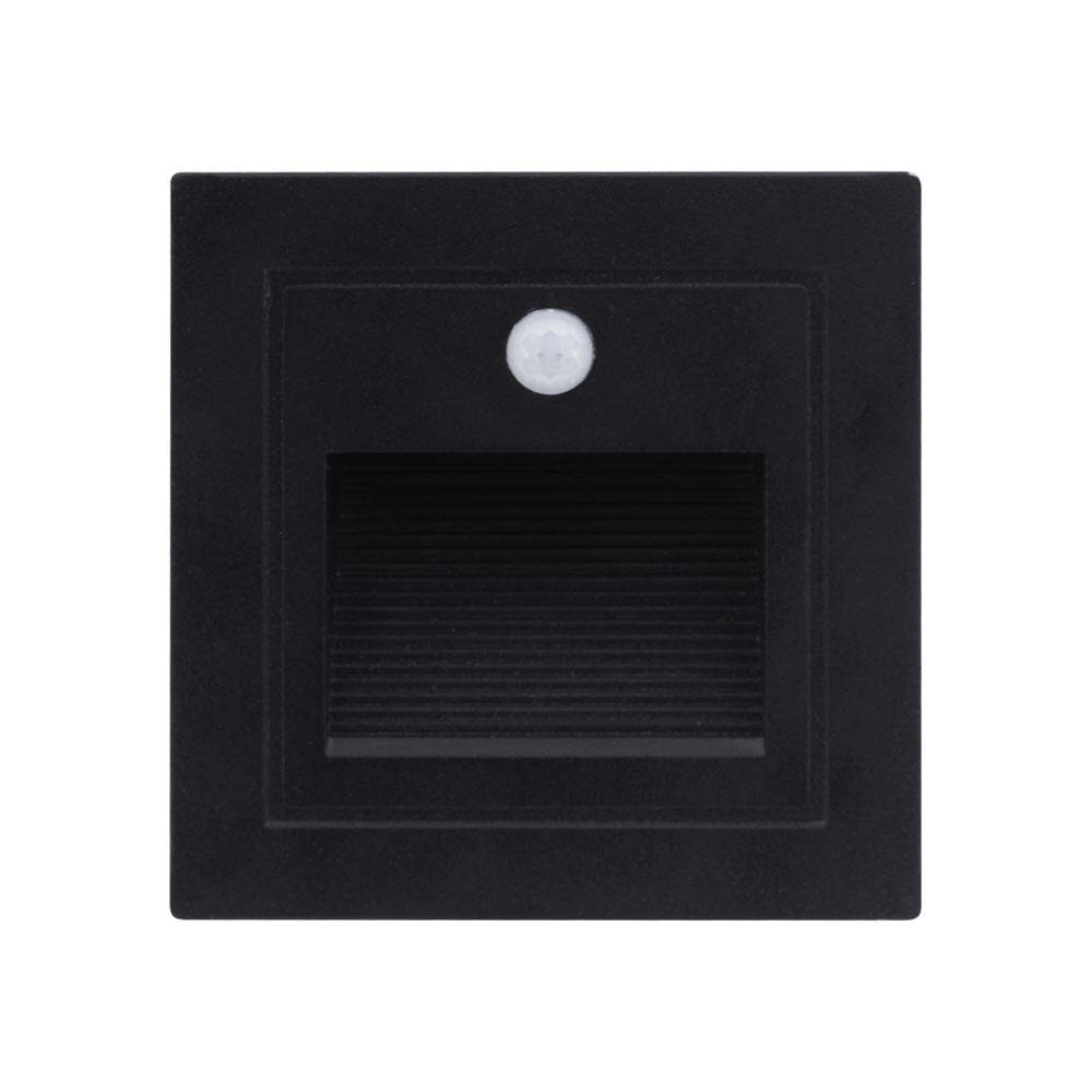 Spot incastrat treapta cu senzor LED 3W 3000K IP54, negru, Erste