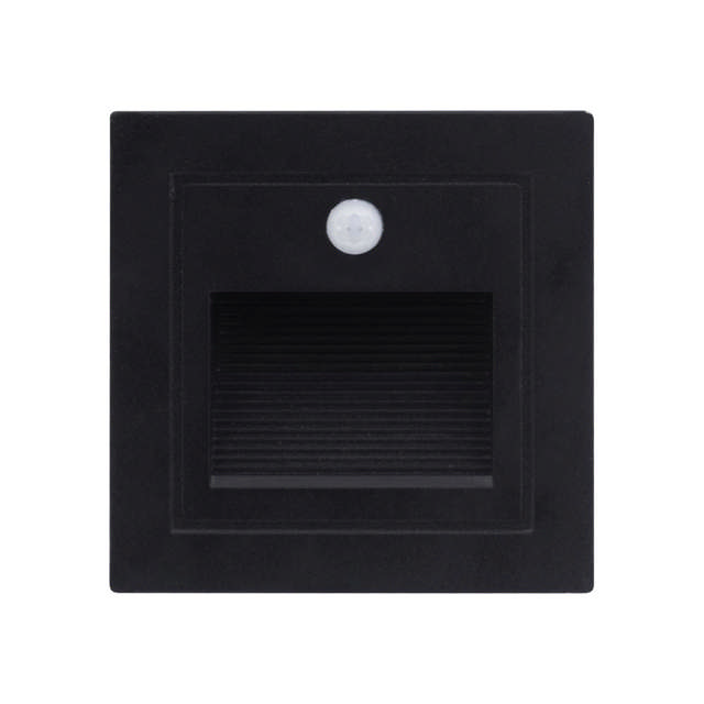 Spot incastrat treapta cu senzor LED 3W 3000K IP54, negru, Erste