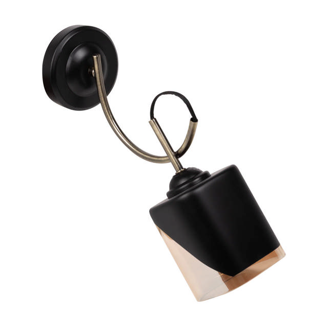 Aplica Smoky 1XE27 IP20, negru+auriu, Erste