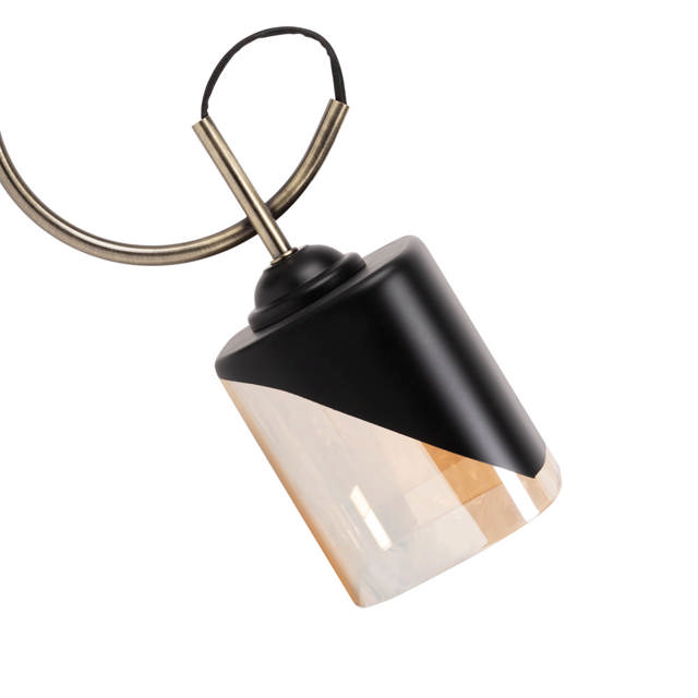 Lustra Smoky 3XE27 IP20, negru+auriu, Erste