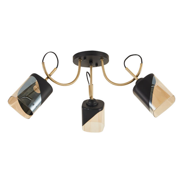 Lustra Smoky 3XE27 IP20, negru+auriu, Erste