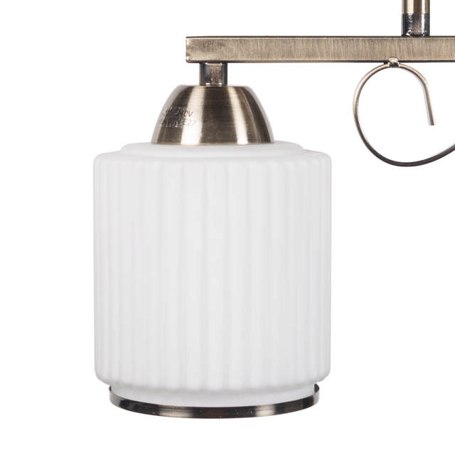 Lustra Milky 2XE27 IP20, alamă+alb, Erste