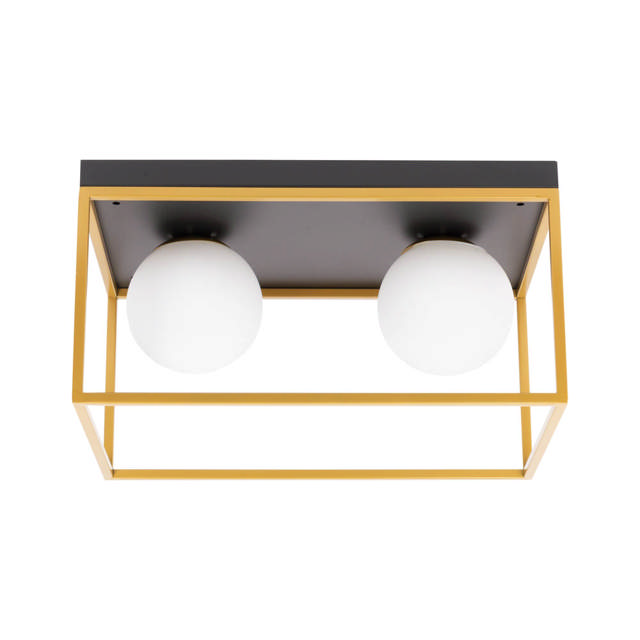 Lustra Luma 2XE27 IP20, negru+auriu, Erste