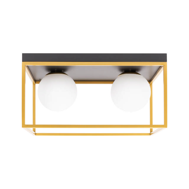 Lustra Luma 2XE27 IP20, negru+auriu, Erste