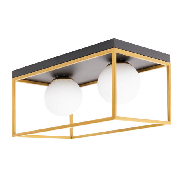 Lustra Luma 2XE27 IP20, negru+auriu, Erste