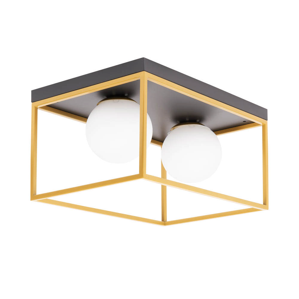 Lustra Luma 2XE27 IP20, negru+auriu, Erste