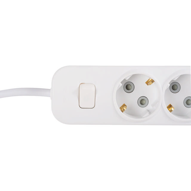 Myra prelungitor 2m 3 prize cu intrerupator, alb, Elbi