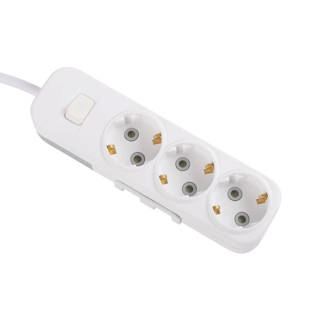 Myra prelungitor 2m 3 prize cu intrerupator, alb, Elbi
