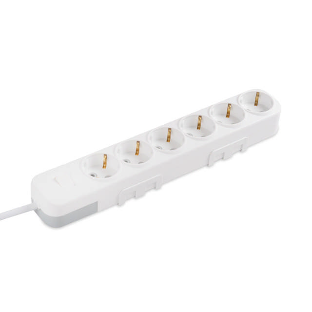 Myra prelungitor 3m 6 prize cu intrerupator, alb, Elbi